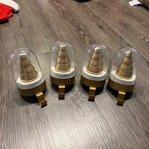 Gold Cone-Shaped Stocking Holders